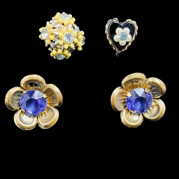 Lot of 5 Gold Tone Screw Back Earrings (5372) - Picture 4 of 9